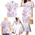 Polynesia Hammerhead Shark Family Matching Mermaid Dress and Hawaiian Shirt Tropical Flowers Tribal Pattern Lavender