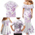 Polynesia Hammerhead Shark Family Matching Mermaid Dress and Hawaiian Shirt Tropical Flowers Tribal Pattern Lavender