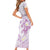 Polynesia Hammerhead Shark Family Matching Short Sleeve Bodycon Dress and Hawaiian Shirt Tropical Flowers Tribal Pattern Lavender