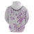 Polynesia Hammerhead Shark Hoodie Tropical Flowers Tribal Pattern Lavender