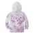 Polynesia Hammerhead Shark Kid Hoodie Tropical Flowers Tribal Pattern Lavender