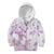 Polynesia Hammerhead Shark Kid Hoodie Tropical Flowers Tribal Pattern Lavender