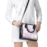 Polynesia Hammerhead Shark Shoulder Handbag Tropical Flowers Tribal Pattern Lavender LT05 - Polynesian Pride