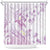 Polynesia Hammerhead Shark Shower Curtain Tropical Flowers Tribal Pattern Lavender