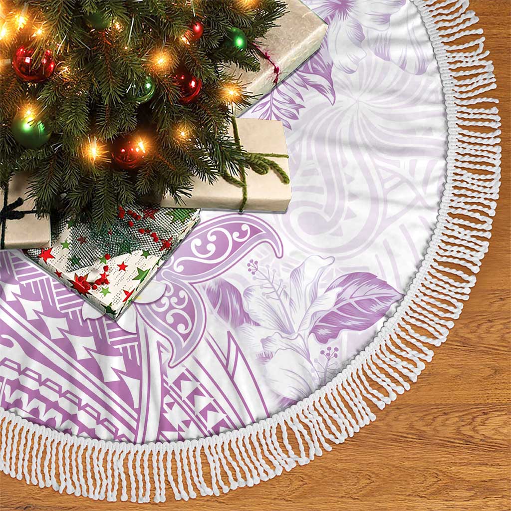 Polynesia Hammerhead Shark Tree Skirt Tropical Flowers Tribal Pattern Lavender LT05 - Polynesian Pride