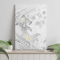 Polynesia Hammerhead Shark Canvas Wall Art Tropical Flowers Tribal Pattern White LT05 - Polynesian Pride