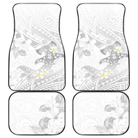 Polynesia Hammerhead Shark Car Mats Tropical Flowers Tribal Pattern White LT05 - Polynesian Pride