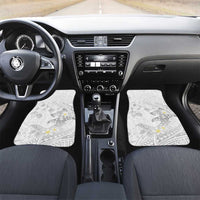 Polynesia Hammerhead Shark Car Mats Tropical Flowers Tribal Pattern White LT05 Set 2pcs - Front White - Polynesian Pride