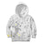 Polynesia Hammerhead Shark Kid Hoodie Tropical Flowers Tribal Pattern White