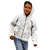 Polynesia Hammerhead Shark Kid Hoodie Tropical Flowers Tribal Pattern White