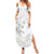 Polynesia Hammerhead Shark Summer Maxi Dress Tropical Flowers Tribal Pattern White