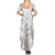 Polynesia Hammerhead Shark Summer Maxi Dress Tropical Flowers Tribal Pattern White