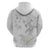 Polynesia Hammerhead Shark Zip Hoodie Tropical Flowers Tribal Pattern White