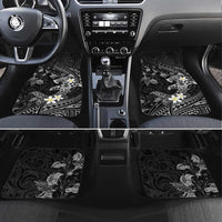 Polynesia Hammerhead Shark Car Mats Tropical Flowers Tribal Pattern Black LT05 Set 4pcs Black - Polynesian Pride