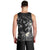 Polynesia Hammerhead Shark Men Tank Top Tropical Flowers Tribal Pattern Black