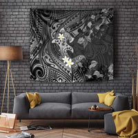 Polynesia Hammerhead Shark Tapestry Tropical Flowers Tribal Pattern Black LT05 - Polynesian Pride