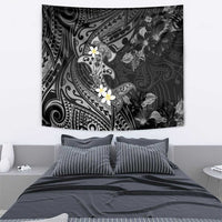 Polynesia Hammerhead Shark Tapestry Tropical Flowers Tribal Pattern Black LT05 - Polynesian Pride