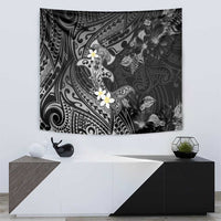 Polynesia Hammerhead Shark Tapestry Tropical Flowers Tribal Pattern Black LT05 - Polynesian Pride