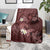 Polynesia Hammerhead Shark Blanket Tropical Flowers Tribal Pattern Oxblood