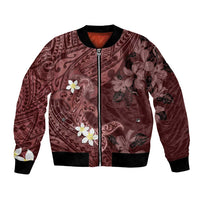 Polynesia Hammerhead Shark Bomber Jacket Tropical Flowers Tribal Pattern Oxblood LT05 Unisex Oxblood - Polynesian Pride