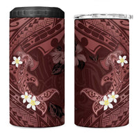 Polynesia Hammerhead Shark 4 in 1 Can Cooler Tumbler Tropical Flowers Tribal Pattern Oxblood LT05 One Size: 16 oz Oxblood - Polynesian Pride