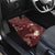 Polynesia Hammerhead Shark Car Mats Tropical Flowers Tribal Pattern Oxblood