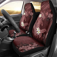 Polynesia Hammerhead Shark Car Seat Cover Tropical Flowers Tribal Pattern Oxblood LT05 - Polynesian Pride