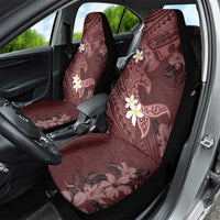 Polynesia Hammerhead Shark Car Seat Cover Tropical Flowers Tribal Pattern Oxblood LT05 - Polynesian Pride