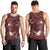 Polynesia Hammerhead Shark Men Tank Top Tropical Flowers Tribal Pattern Oxblood