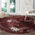 Polynesia Hammerhead Shark Round Carpet Tropical Flowers Tribal Pattern Oxblood