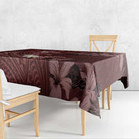 Polynesia Hammerhead Shark Tablecloth Tropical Flowers Tribal Pattern Oxblood LT05 - Polynesian Pride