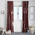 Polynesia Hammerhead Shark Window Curtain Tropical Flowers Tribal Pattern Oxblood