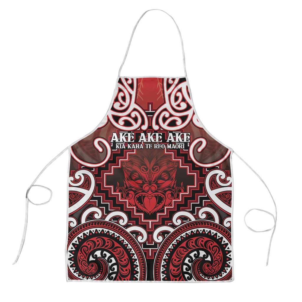 New Zealand Aotearoa Apron Te Reo Maori Ake Ake Ake LT05 Red - Polynesian Pride