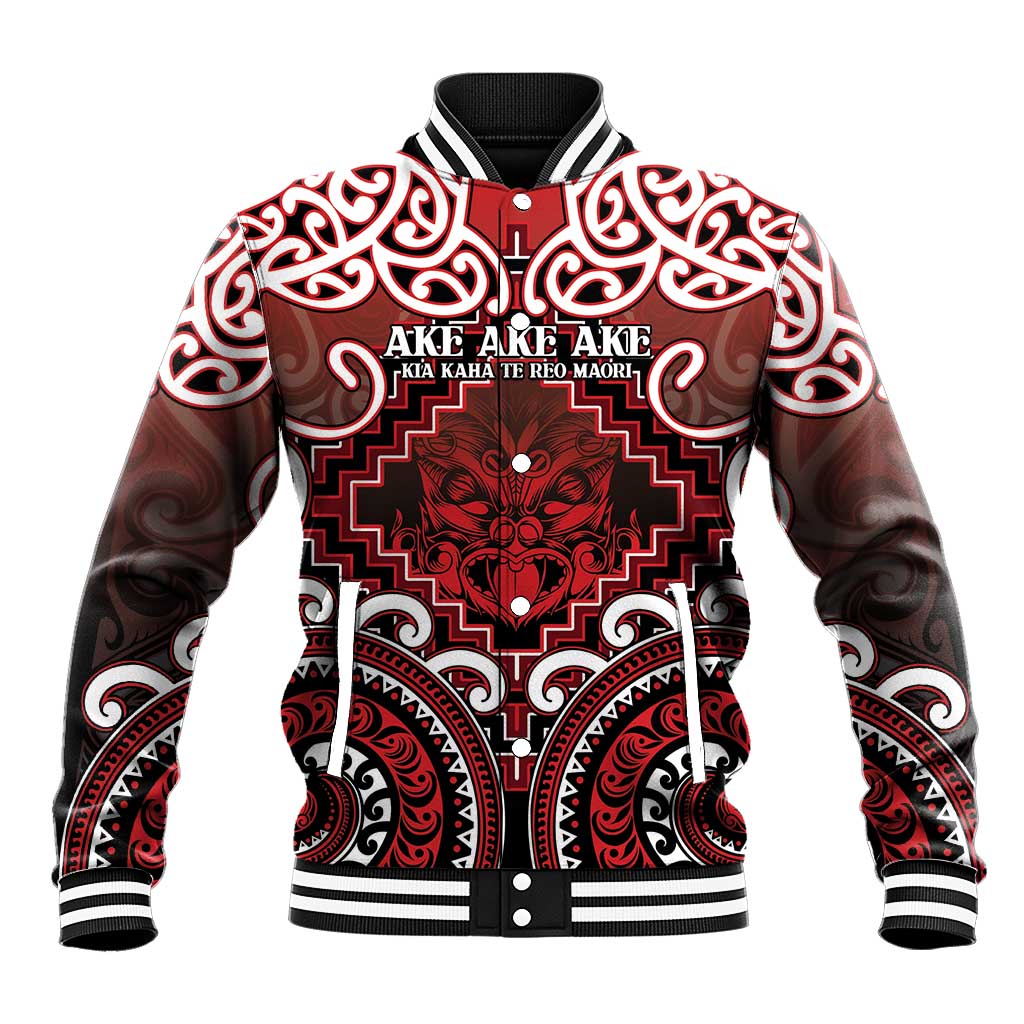 Personalised New Zealand Aotearoa Baseball Jacket Te Reo Maori Ake Ake Ake LT05 Unisex Red - Polynesian Pride