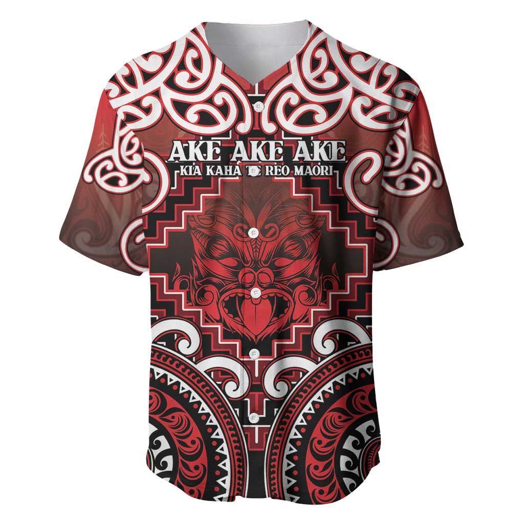 Personalised New Zealand Aotearoa Baseball Jersey Te Reo Maori Ake Ake Ake LT05 Red - Polynesian Pride