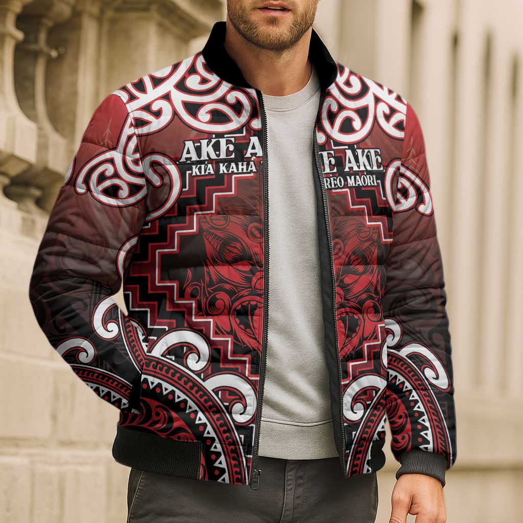 Personalised New Zealand Aotearoa Bomber Puffer Jacket Te Reo Maori Ake Ake Ake LT05 - Polynesian Pride