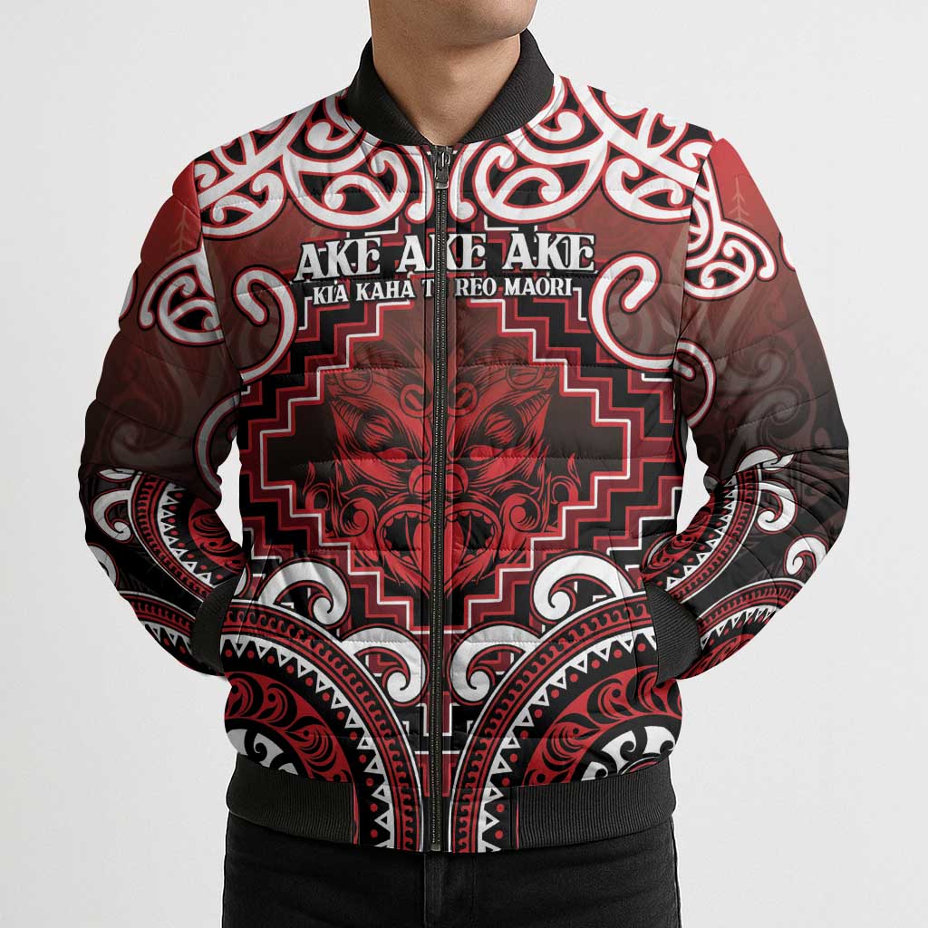 Personalised New Zealand Aotearoa Bomber Puffer Jacket Te Reo Maori Ake Ake Ake LT05 - Polynesian Pride