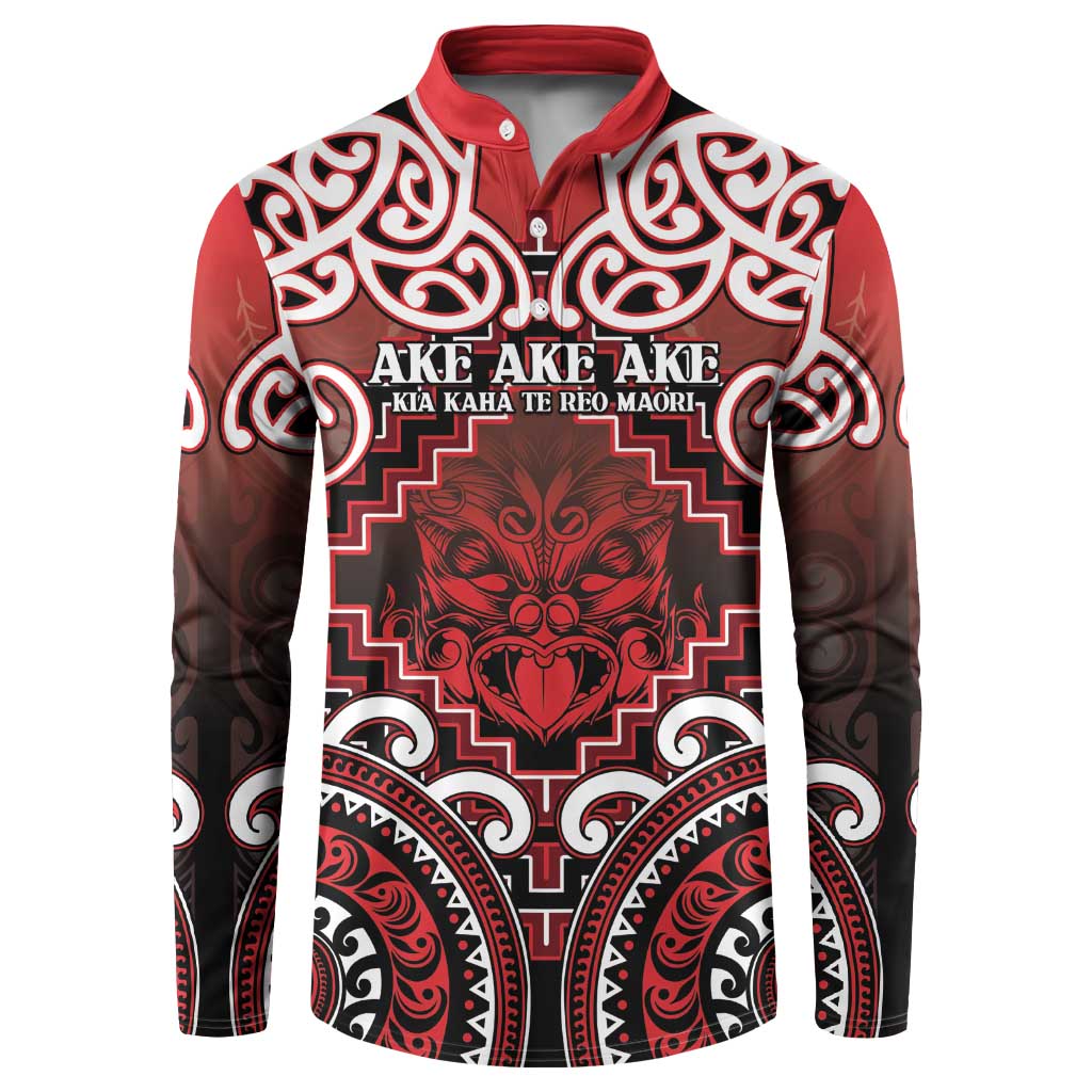 Personalised New Zealand Aotearoa Button Sweatshirt Te Reo Maori Ake Ake Ake LT05 Red - Polynesian Pride