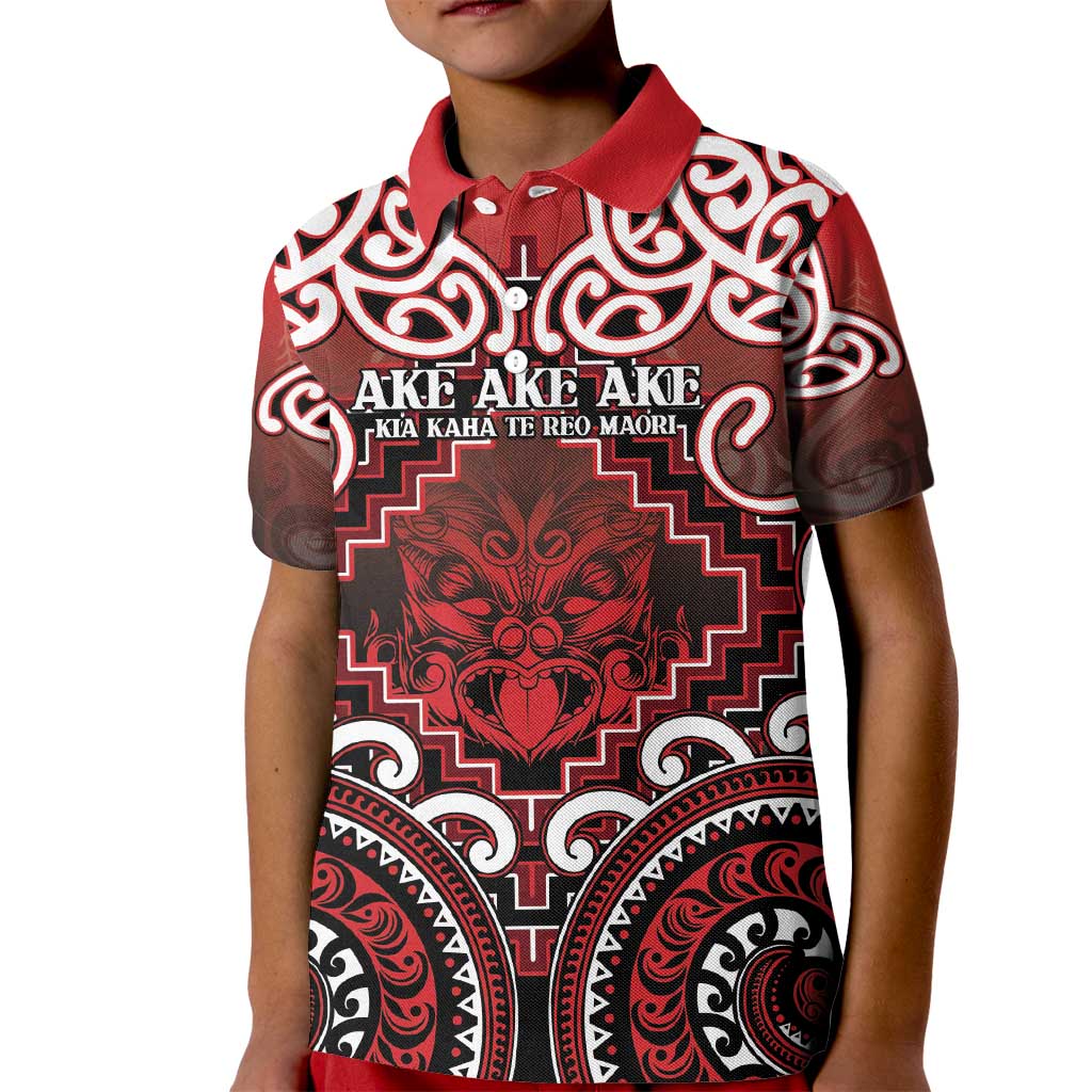Personalised New Zealand Aotearoa Kid Polo Shirt Te Reo Maori Ake Ake Ake LT05 Kid Red - Polynesian Pride