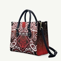 New Zealand Aotearoa Leather Bag Te Reo Maori Ake Ake Ake LT05 Red - Polynesian Pride