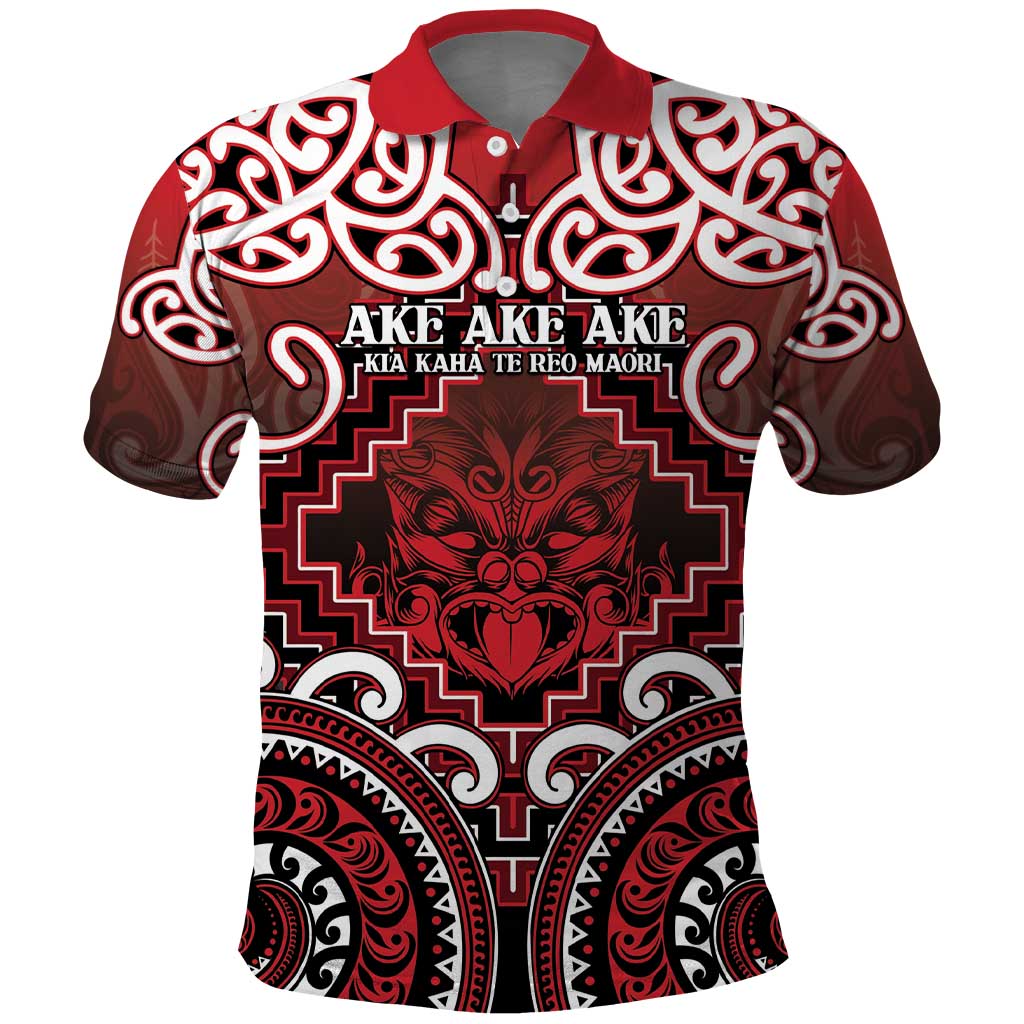 Personalised New Zealand Aotearoa Polo Shirt Te Reo Maori Ake Ake Ake LT05 Red - Polynesian Pride