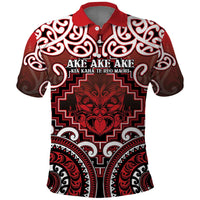 Personalised New Zealand Aotearoa Polo Shirt Te Reo Maori Ake Ake Ake LT05 Red - Polynesian Pride
