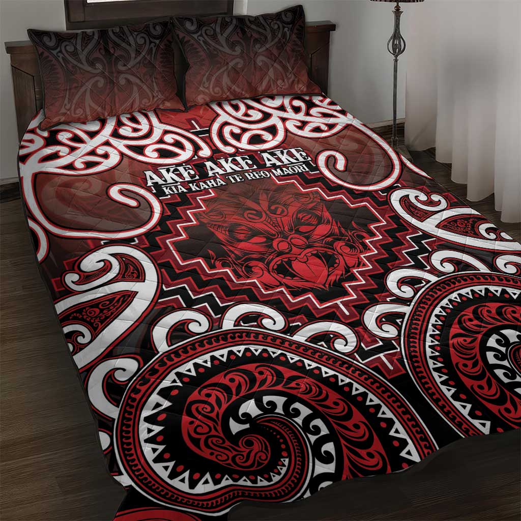 New Zealand Aotearoa Quilt Bed Set Te Reo Maori Ake Ake Ake LT05 Red - Polynesian Pride