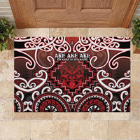 New Zealand Aotearoa Rubber Doormat Te Reo Maori Ake Ake Ake LT05 Red - Polynesian Pride