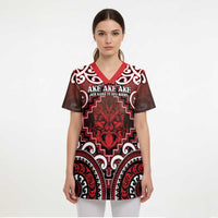 Personalised New Zealand Aotearoa Scrub Top Te Reo Maori Ake Ake Ake LT05 - Polynesian Pride