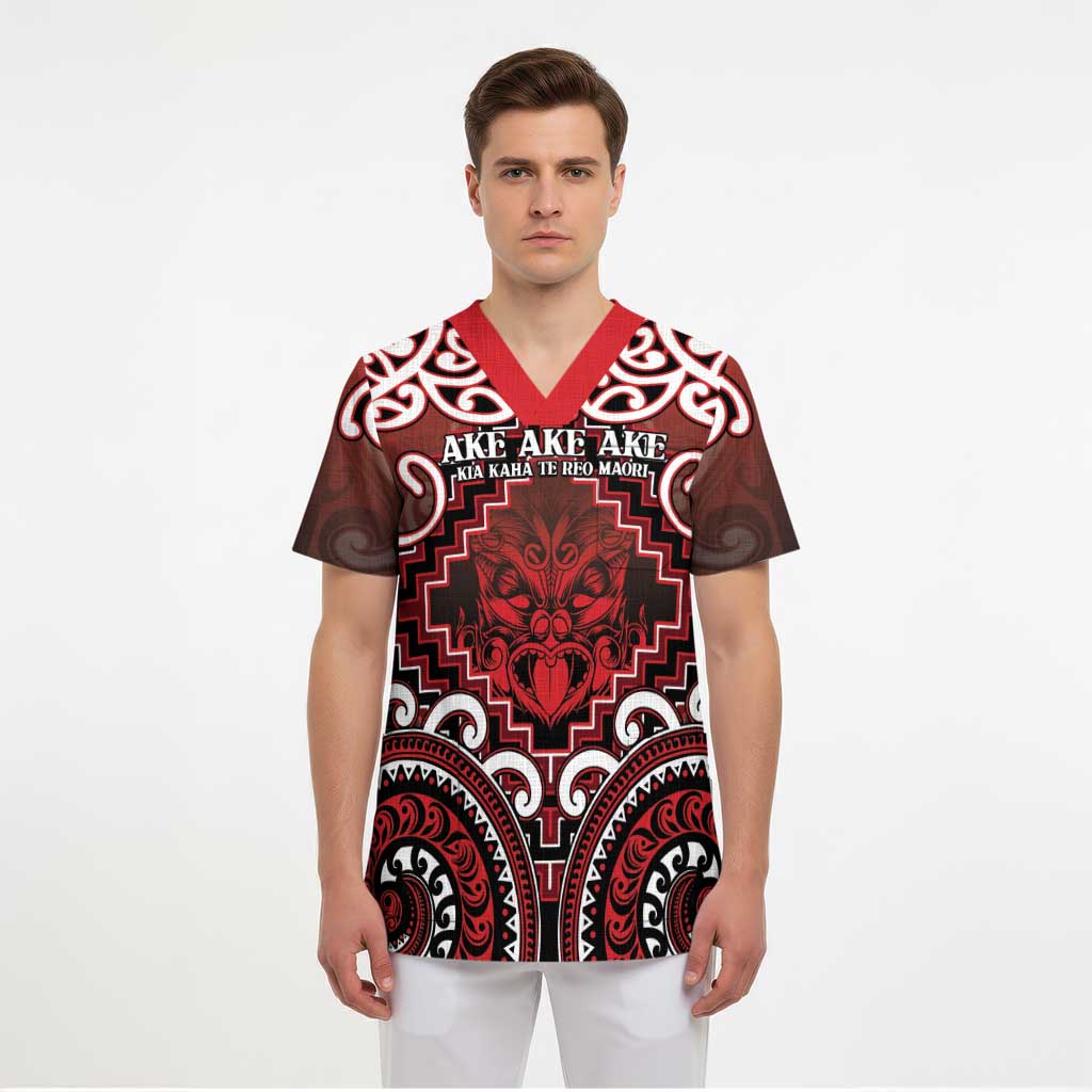 Personalised New Zealand Aotearoa Scrub Top Te Reo Maori Ake Ake Ake LT05 - Polynesian Pride