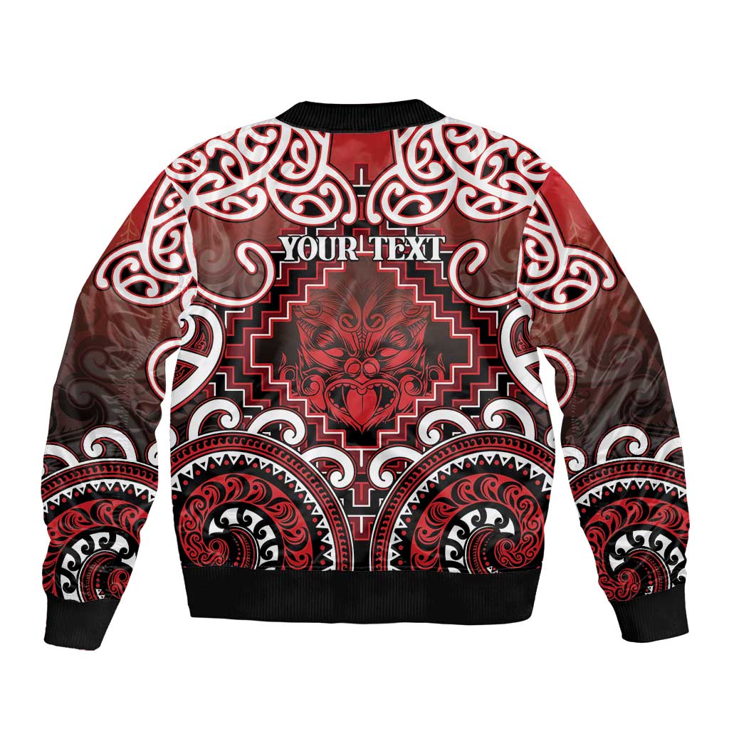 Personalised New Zealand Aotearoa Sleeve Zip Bomber Jacket Te Reo Maori Ake Ake Ake LT05 - Polynesian Pride