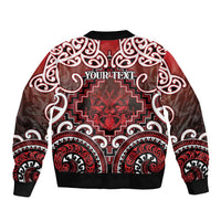 Personalised New Zealand Aotearoa Sleeve Zip Bomber Jacket Te Reo Maori Ake Ake Ake LT05 - Polynesian Pride