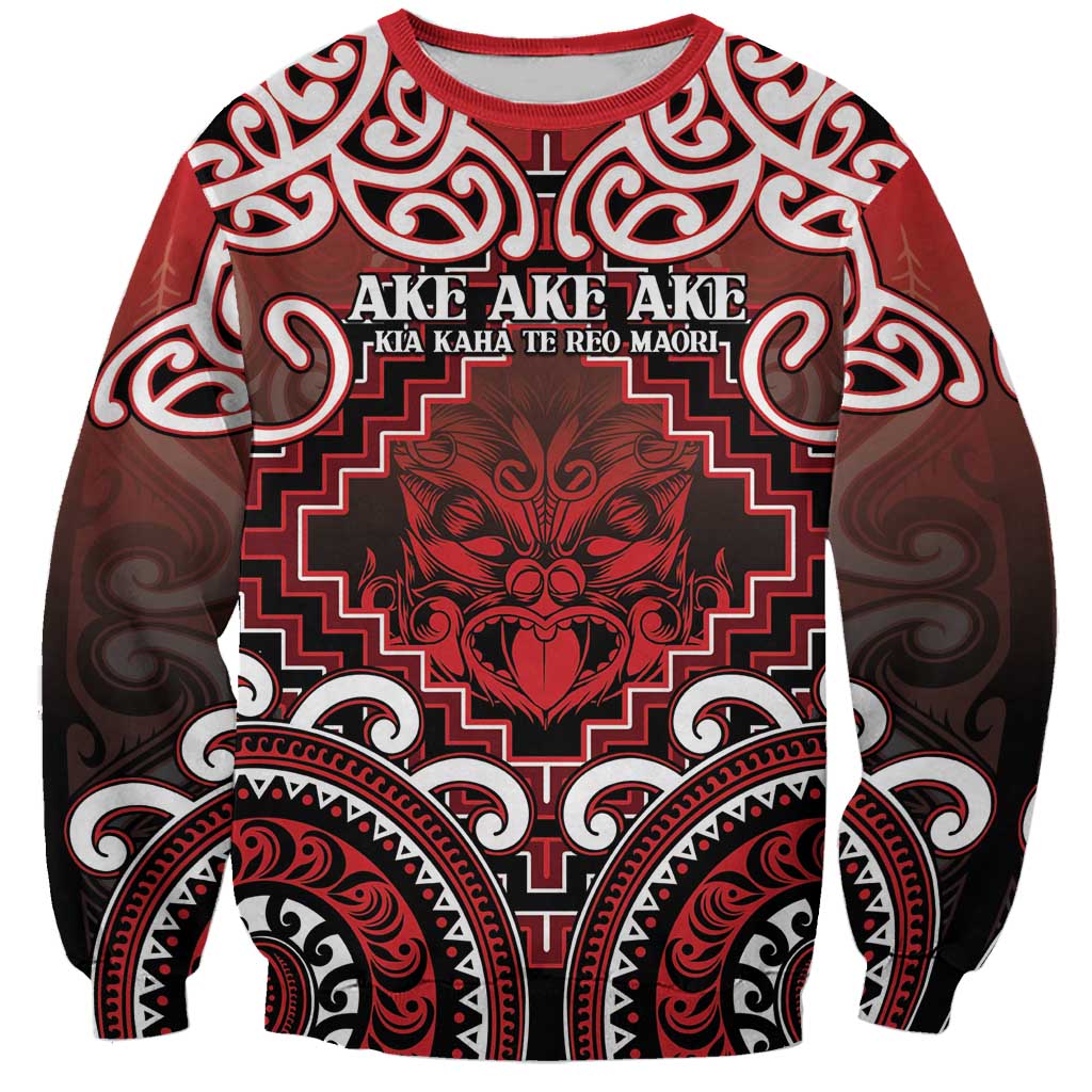 Personalised New Zealand Aotearoa Sweatshirt Te Reo Maori Ake Ake Ake LT05 Unisex Red - Polynesian Pride