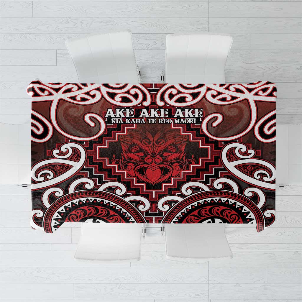 New Zealand Aotearoa Tablecloth Te Reo Maori Ake Ake Ake LT05 Red - Polynesian Pride